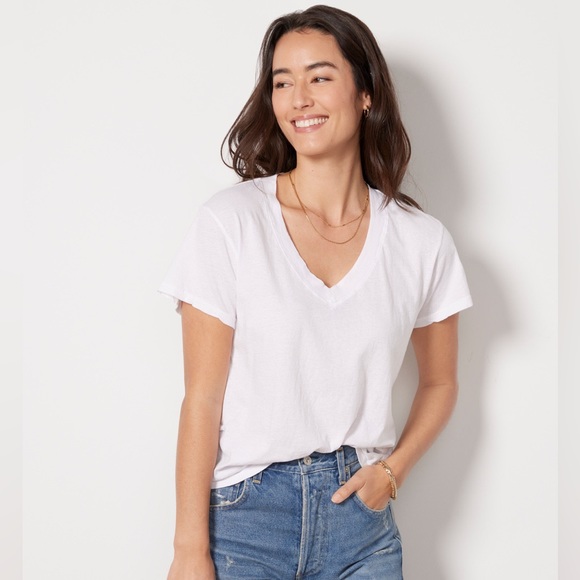 perfectwhitetee Hendrix cotton v neck tee - Picture 3 of 10